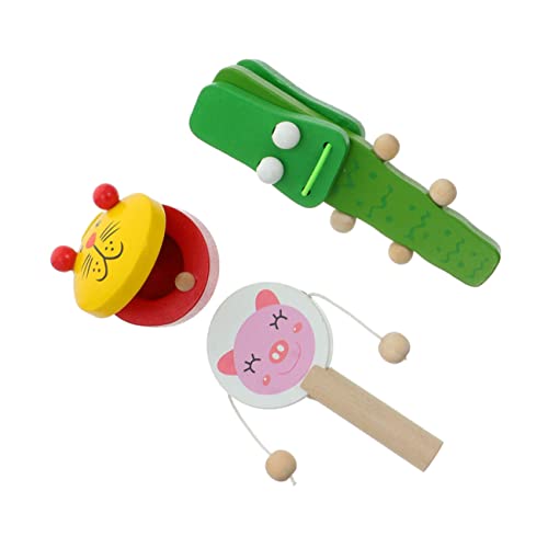 HEMOTON 6 STK Holz Musik Spielzeug handgehaltenes Perkussionsspielzeug Musikspielzeug für Kinder Spielzeug für Kleinkinder Kinderspielzeug Spielzeuge Spielset aus Holz Holzrassel Schock von HEMOTON