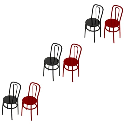 HEMOTON 6 STK Mini-haushaltsdekor Aus Legierung Möbeldekor Sachen Heim Miniaturstuhl Mini-stühle Miniaturstühle Zum Basteln Dekor Für Zu Hause Miniaturen L208 Essen Spielen Mini-Stuhl von HEMOTON
