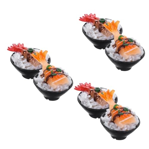 HEMOTON 6 STK Simulierter Sushi-Reis Essen Spielen Realistisches Sushi Puppenhaus-Miniatur-Sushi Essensmodell Spielen Anzeige Von Lebensmittelproben Kind Ornament PVC Foto von HEMOTON