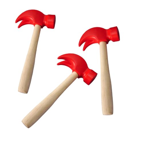HEMOTON 6 STK simulierter Kleiner Holzhammer kinderbeschäftigung Werkzeug für Kinder Educational Toys dexte drinnen Klauenhammer Kuchen Spielzeug Werkzeuge zum Reparieren hölzern rot von HEMOTON