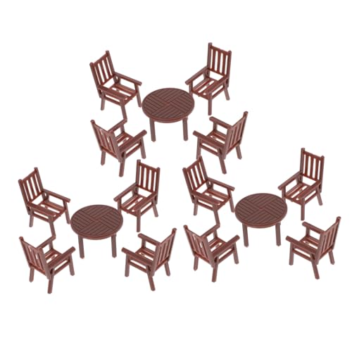 HEMOTON 6 Sätze Mini-Tisch und Stühle Kinderspielzeug Spielzeug für Kinder Miniaturstuhl puppenhausmöbel Dekorationen Spielzeuge Spielset aus Holz Mini-Hauszubehör simulierte Möbel hölzern von HEMOTON