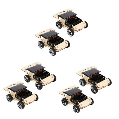 HEMOTON 6 Sätze Solarauto Autospielzeug Zusammenbauen Holzspielzeug Lernspielzeug Holzautos Elektromotor-kit Spielzeug Für Die Automontage Solarmotor-kit Modell Kind Hölzern Elektroauto von HEMOTON