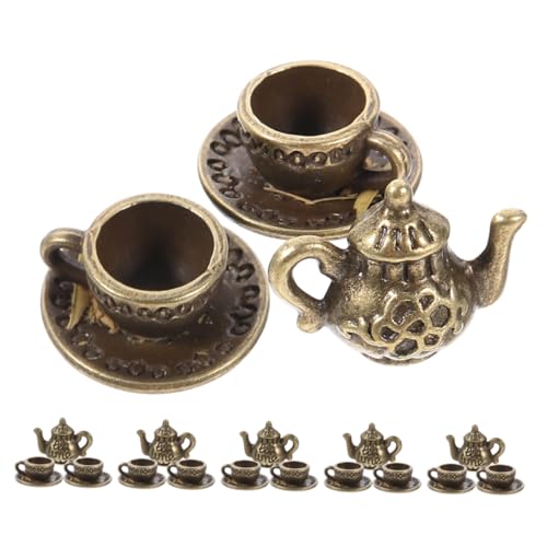 HEMOTON 6 Sets Mini-teetassen-Set: Puppenhaus-, Mini-Haus-küchenzubehör, Kleine Hausdekorationen, Fotografie-Requisiten Für Kleine Mädchen, Puppenhaus-café von HEMOTON