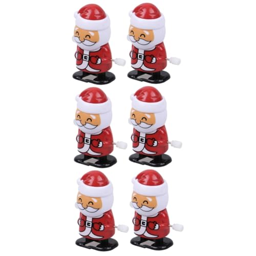 HEMOTON 6 Stck Aufziehspielzeug Weihnachtsmann Mechanisches Laufmodell Wackelnder Kopf Weihnachtsdekoration Partyspaß für Geschenkidee für Weihnachtsfeier und Neujahrsfeier von HEMOTON