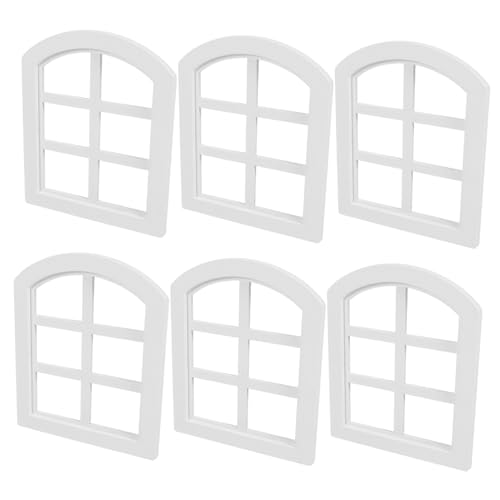 HEMOTON 6 Stück Authentisches Puppenhausfenster für DIY Bastelprojekte Einfache Montage Dekorative und Funktionale Fenster für Puppenhaus-inneneinrichtung von HEMOTON