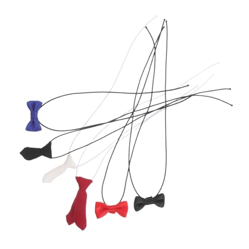 HEMOTON 6 Stück Dekorative Puppenfliege Mini-Krawatte Miniatur-Krawatte Mini -krawattendekor Puppen Krawatte Tiny Bowtie Dollhouse -Hals -Krawatten Mini Bowtie Miniatur Bowtie Stoff von HEMOTON