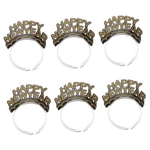 HEMOTON 6 Stück Glitzernde Happy Year Haarreifen Teiliges für Silvesterfeiern Fotorequisiten und Partyaccessoires für Festliche Anlässe und Zusammenkünfte von HEMOTON