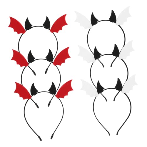HEMOTON 6 Stück Halloween Bat Ears Headband Teiliges Kostümzubehör mit Teufelshörnern für Erwachsene und Frauen für Halloween Cosplay und Maskeraden HEMOTON 6 Stück Halloween Bat Ears Headband Teiliges Kostümzubehör mit Teufelshörnern für Erwachsene und Frauen für Halloween Cosplay und Maskeraden von HEMOTON