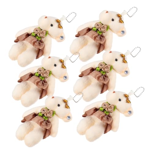HEMOTON 6 Stück Stoffbärenspielzeug Mini-bärenpuppen Bären-schlüsselanhänger Bärenanhänger Dekorativer Bär Für Partys von HEMOTON
