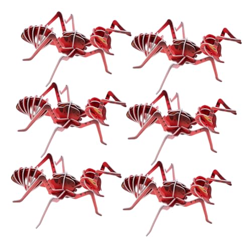 HEMOTON 6 Stück Jungen Montage D Papier Mädchen Modelle DIY Ameisengeburtstage Konstruktionskarton Kit Geburtstagswissenschaft Zusammenbau Puzzle Tier Besonderer Spaß Realistisches Teaser von HEMOTON