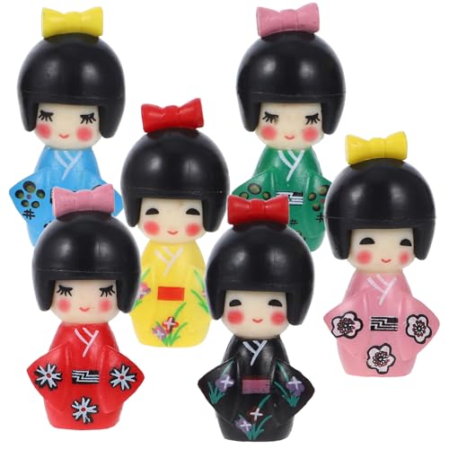 HEMOTON 6 Stück Kimono Puppen Ornamente Mini Figuren Für Feenpuppen Menschen Meerjungfrau Modepuppe Desktop Kimono Figur Haushaltspuppe Prinzessinnen Puppenzubehör Wohnaccessoires von HEMOTON