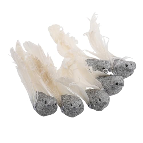 HEMOTON 6 Stück Künstliche Vögel Lebensechte Vogelmodelle Rote Vogelfiguren Kleine Vögel Basteln Vogelgartendekor Vogeldekorationen Für Draußen Künstlicher Vogel Gefälschter von HEMOTON