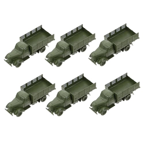 HEMOTON 6 Stück -LKW-Modell Sanddekormodell LKW -spielzeugmodell Sandtisch Sandspielzeug Spielzeugauto Für Kleinkinder Kleine Spielzeugautos Model Toy Truck Pp Olivengrün von HEMOTON