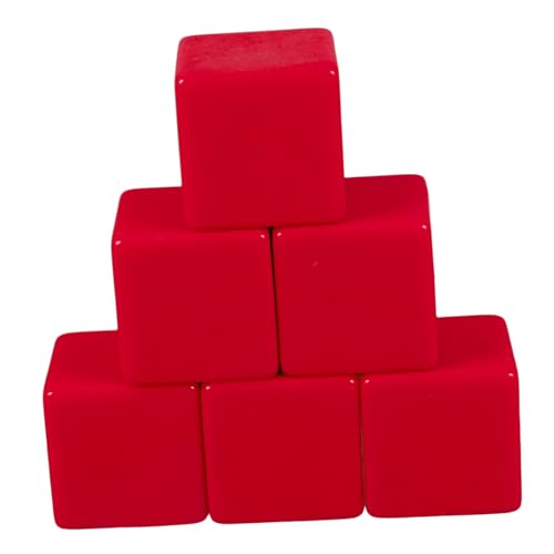 HEMOTON 6 Stück Leere interaktive Spiele spielwürfel Zieh mit klarer Tasche Lehrerunterrichtswürfel unterrichten Taschenwürfel Unterricht DIY- Trickwürfel Acryl rot von HEMOTON