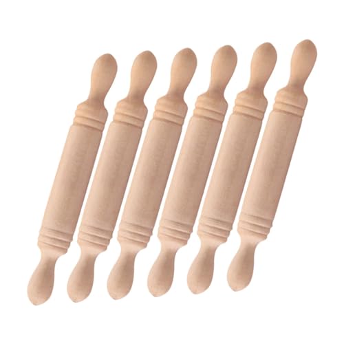 HEMOTON 6 Stück Mini Nudel Holz für kinderspielzeug Toys kinderknallzeug spielzeuge für Nudelholz Handwerk Simulation Rollstöcke Mini House Decor Mini-Dinge von HEMOTON