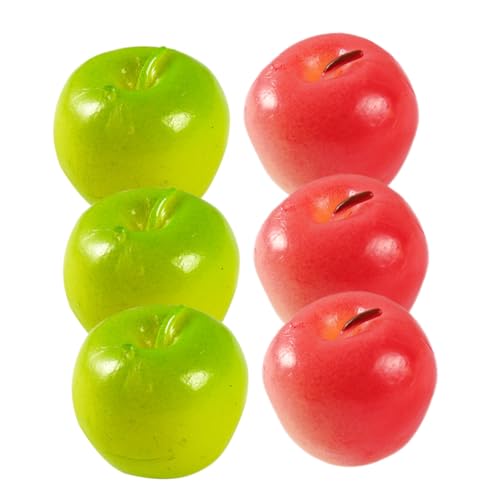 HEMOTON 6 Stück Miniatursimulierter Apfel Auto Seifenblasenstäbe Machen Sie es Mini-Essen Mädchen Puppe heusgen bom The Craft bastelzeug Spielhaus Mini-Apfelmodell PVC von HEMOTON