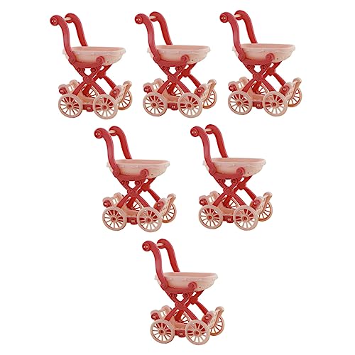HEMOTON 6 Stück Puppen Einkaufswagen Mini Einkaufswagen Kleinkinder Einkaufswagen Mini Verse Küchenwagen Puppenhaus Vorhandwagen Trolley Modepuppenwagen Mini Hausdekoration von HEMOTON