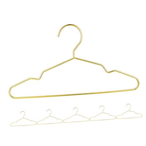 HEMOTON 6 Stück Puppenaufhänger Doll Hoodie Kleiderbügel Mini-kleiderbügel Dollhouse -kleiderbügel Puppen Aufhänger Puppenpulloverkleiderbügel Puppen -Outfit -kleiderbügel Golden Stahl von HEMOTON
