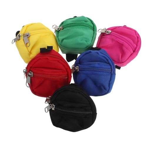 HEMOTON 6 Stück Puppenrucksack Stofftierrucksack Mini Spielzeugrucksack Mini Tasche Puppenzubehör Puppentasche Schöner Miniatur Rucksack Cartoon Rucksack Taschen von HEMOTON