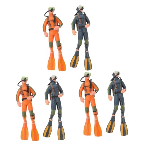 HEMOTON 6 Stück Realistische Taucherfiguren Detailgetreue Actionfiguren für Aquarium und Landschaftsdekoration Pädagogisches Unterwasser Explorer Robustes Material von HEMOTON