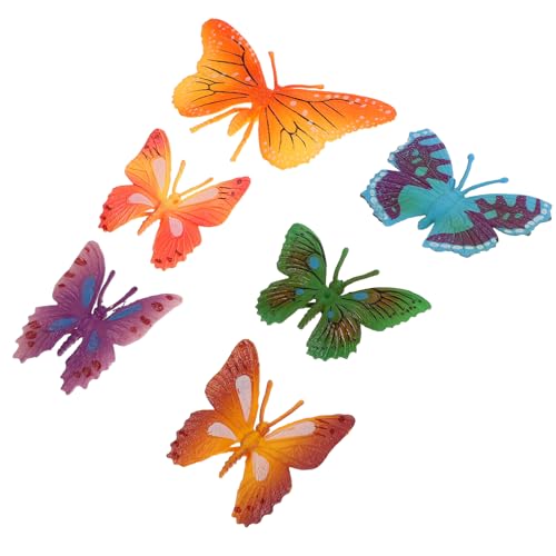 HEMOTON 6er-Pack Bunte Schmetterlingsspielzeuge Sichere Kognitive Modelle Aus Gummi Pädagogische Schmetterlingsspielzeuge Für Kinder Klassenzimmer-Dekoration von HEMOTON
