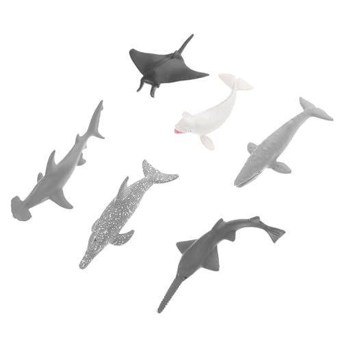 HEMOTON 6 Stück Simulierte Meereslebewesen Modelle Kreaturen Tiere Haie Für Wale Schildkröten Simulation Fischfigur Modellspielzeug Meereslebewesen Modell Fischmodell von HEMOTON