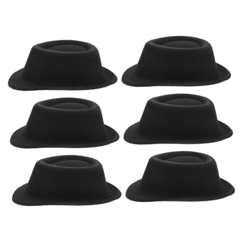 HEMOTON 6 Stück Teiliges Miniatur Jazzhut Kleine Filzartige Puppenhüte Mini Hüte für Cake Deko Leichte Stilvolle Mini Doll Hüte für Cosplay und Diy Dekoration von HEMOTON