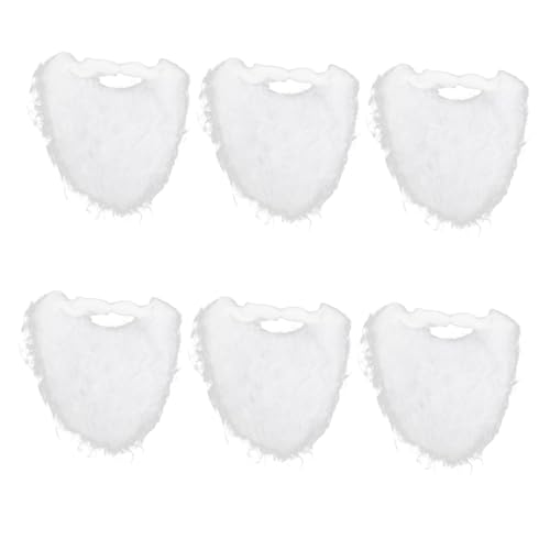 HEMOTON 6 Stück Teiliges Weihnachtsmann Kostüm mit Flanell Fake Bärten Weihnachtlicher Schminkprop für Schnelle Santa Verkleidung Bequemes Sicheres Cosplay Zubehör für Festtagsfeiern von HEMOTON
