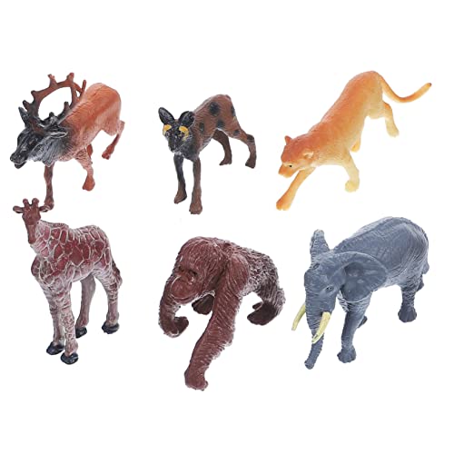 HEMOTON 6 Stück Teiliges Wildtiere Figuren Kindgerechte Dekoration für Zuhause Büro und Garten Kreative Tierornamente aus Hochwertigem Material für Lernspielzeug und von HEMOTON