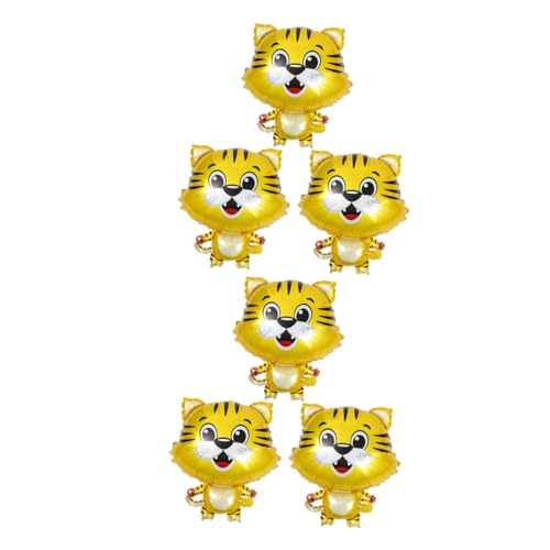 HEMOTON 6 Stück Tiger Form Folienballons Dekorative Tierballons für Geburtstagsfeiern Jubiläen und Partys Lustige Deko für Unvergessliche Luftballons für Verschiedene Anlässe von HEMOTON