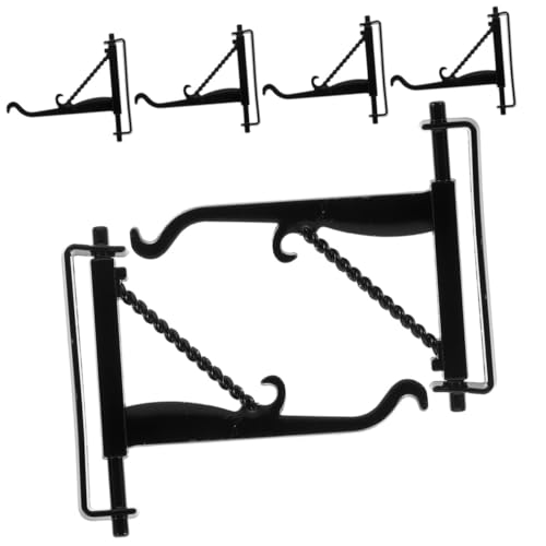 HEMOTON 6 Stück Weihnachts-puppenhaus-Haken Puppenhaus-pflanzenhaken Makramee-pflanzenaufhänger Häuser Gewichtetes Mini-Essen Kleiderbügel Klein Miniaturen Fee Legierung Black von HEMOTON