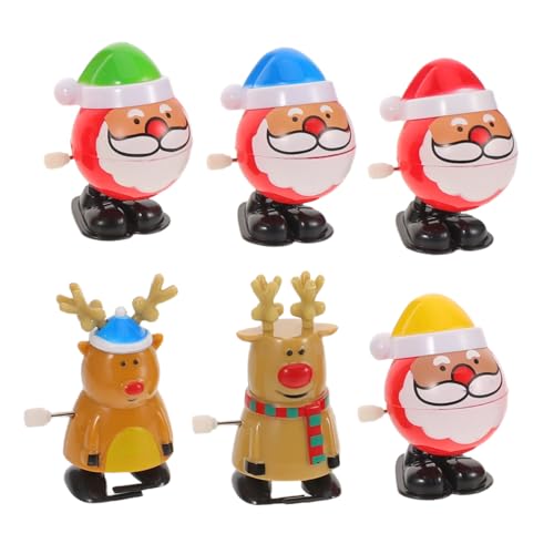 HEMOTON 6 Stück Weihnachtskettenspielzeug Rentier Laufspielzeug Aufziehspielzeug Tragbares Kinderspielzeug Kinderpartygeschenke Cartoon Aufziehspielzeug Uhrwerkspielzeug Uhrwerkspielzeug von HEMOTON