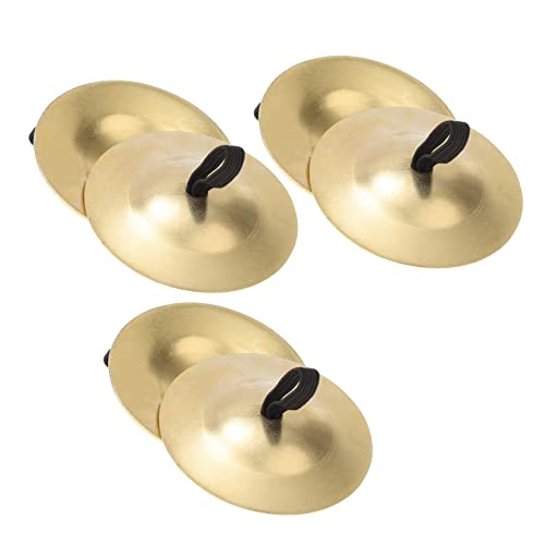 HEMOTON 6 Stücke Kupfer Finger Schüssel Hand Becken Tamburin Percussion Tanzen Becken Finger Finger Musikinstrument Erwachsene Tänzer Finger Instrument Goldene von HEMOTON