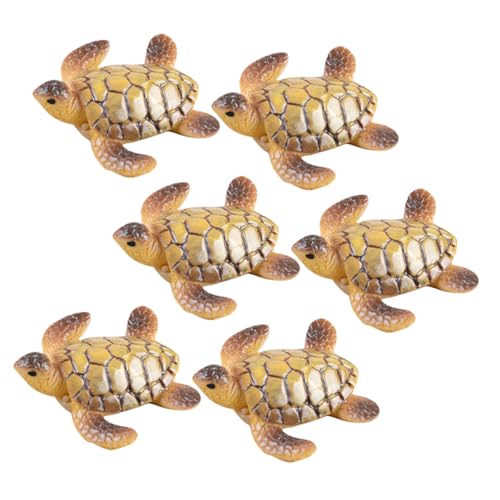 HEMOTON 6 Stücke Schildkröte Modell Kit Fee Garten Zubehör Harz Plüsch Miniatur Schildkröte Figur von HEMOTON