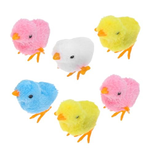 HEMOTON 6 Stücke Plüsch Ostern Küken Wind-up Spielzeug Huhn Spielzeug Ostern Zubehör Für Parteien von HEMOTON