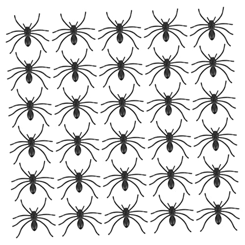 HEMOTON 60 Stück Gefälschte Spinnen Halloween Requisiten Schwarze Spinne Halloween Spinnenspielzeug Süßes Oder Saures Spinnen Requisite Party Trick Requisiten Insekten Requisite von HEMOTON