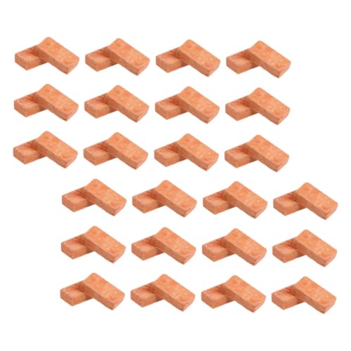 HEMOTON 60 Stück Mini-Steine simulierte Ziegelmodelle Mini-Fake-Steine gefälschte Ziegelmodelle Ministeine ​​für den Garten DIY-Layout-Ziegeldekore Miniatur-Ziegel Ton Hellbraun von HEMOTON