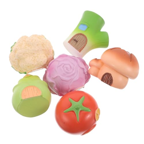HEMOTON 6St Gemüsehaus Mini-Puppenhäuser Pilz ob11 Puppenhaus Aquariumdekorationen klein gartenfiguren Mikrogarten Dekoration Zubehör für Aquarien Miniaturfiguren Harz von HEMOTON