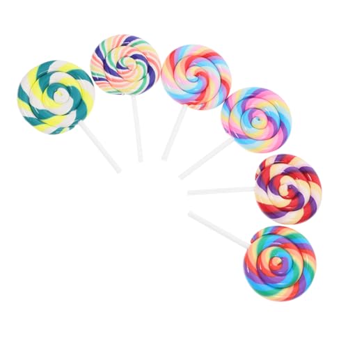 HEMOTON 6St Simulationslutscherspielzeug süßigkeiten deko Zuckerstangen-Anhänger Lutscher wirbeln Zuckerstangen-Stifte Regenbogen-Lutscher gefälschte Süßigkeiten Lutscherkrone Polymer-Ton HEMOTON 6St Simulationslutscherspielzeug süßigkeiten deko Zuckerstangen-Anhänger Lutscher wirbeln Zuckerstangen-Stifte Regenbogen-Lutscher gefälschte Süßigkeiten Lutscherkrone Polymer-Ton von HEMOTON