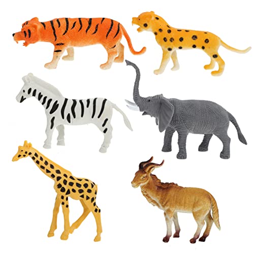 HEMOTON 6st Wildtiermodell Waldtierfiguren Desktop-dekor Tiere Tierskulptur Giraffenfigur Modelle Spielzeuge Simulation Von Tierfiguren Lernspielzeug Kind Schreibtisch Plastik Schmücken von HEMOTON
