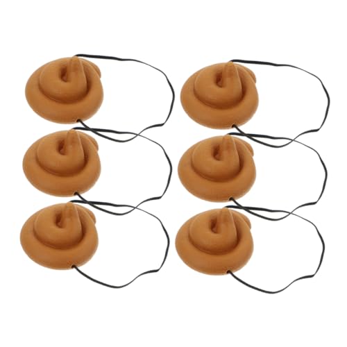 HEMOTON 6pcs Mütze Poop- Schmücken Kostüm Partyhüte Kothut-Requisite Kahle Kappe Geburtstagszubehör Kothut- Für Erwachsene Kopfbedeckung Füller Streich Maske PVC Brown von HEMOTON