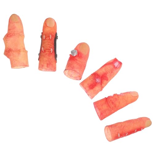 HEMOTON 6st Halloween-fingertrickspielzeug Geist Schrei Schlag Zubehör Für Halloween-kostüme Party-streich- Halloween-Maskerade-Finger Halloween-Requisiten Gefälschte Finger Vinyl von HEMOTON