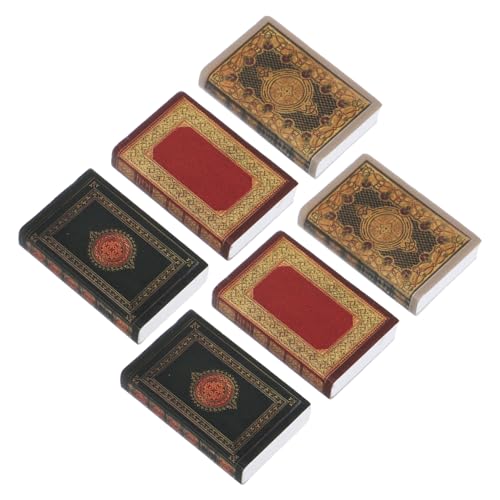 HEMOTON Miniatur-bücherregal- -Set Maßstab 112 Mini-lesezimmer Miniatur-bücher Für Puppenhaus 6-teiliges Arbeitszimmer-zubehör-Set von HEMOTON