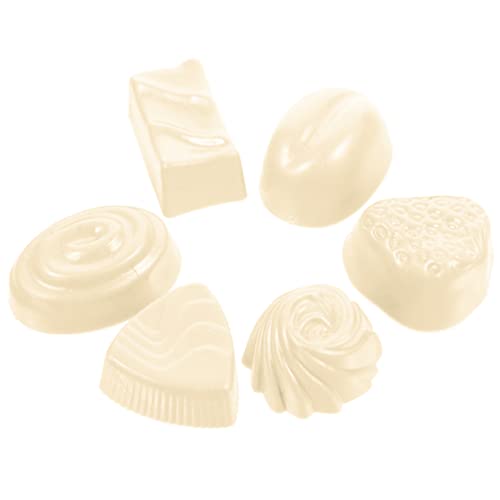 HEMOTON 6st Simulationsschokolade Mit Schokolade Überzogen Schokoladen-kühlschrankmagnete Praline Gefälschter Nachtisch Gefälschtes Gebäck Künstliche Gefälschte Kekse Faux Food PVC Weiß von HEMOTON