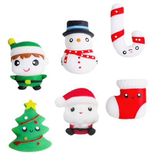 HEMOTON 6st Weihnachtsprise Figuren Kaktus-zahnstocherspender Geschenkdekoration Kinderspielzeug Matte Dekoration Schließfach Teppich Kneifspielzeug Weiches Cartoon- von HEMOTON