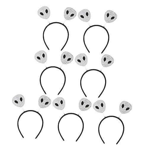 HEMOTON 7 Stück Halloween-alien-stirnband Dämonhörner Stirnband Kopfbedeckung Halloween-requisiten Stirnbänder Gefühlt Ausländer Halloween-kopfschmuck Halloween-haare Black Filzstoff von HEMOTON