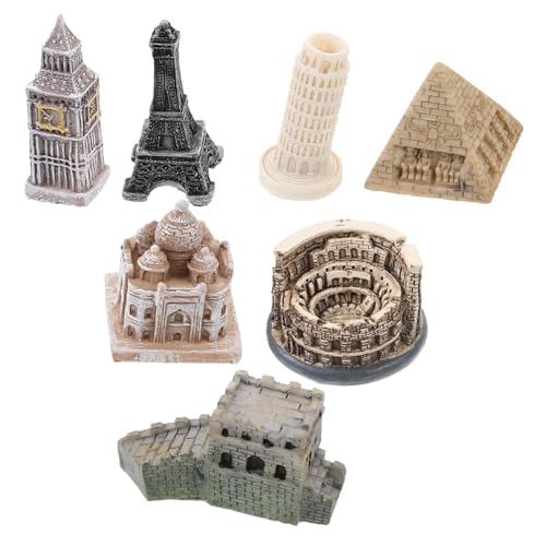 HEMOTON 7 Teiliges Gebäudemodell Tischstatue Dekoration Miniaturen Turmventilator Freiheitsstatue Figur Ventilatorturm Miniatur Berühmte Gebäude Eiffelturm Modell Wahrzeichen HEMOTON 7 Teiliges Gebäudemodell Tischstatue Dekoration Miniaturen Turmventilator Freiheitsstatue Figur Ventilatorturm Miniatur Berühmte Gebäude Eiffelturm Modell Wahrzeichen von HEMOTON