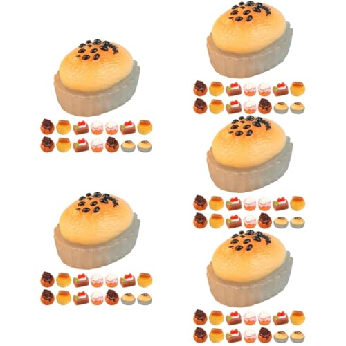 HEMOTON 75 STK Minikuchen Nachspeisen Spielzeuge Obstkuchen Miniatur-Kuchen-Dessert Mini-Kuchenverzierung Mini- -Dekor Handbuch DIY zubehör Lebensmittel schmücken gefälschtes Harz von HEMOTON