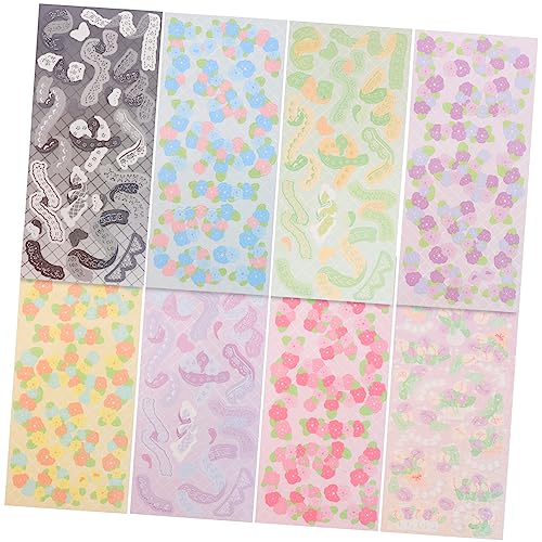HEMOTON 8 Blätter Flache Aufkleber Im Taschenformat DIY -Aufkleber Handwerk Aufkleber Kunstaufkleber Scrapbooking-Materialien Geschenkaufkleber Scrapbook Dekorativer Aufkleber Das Haustier von HEMOTON
