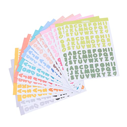 HEMOTON Niedliche Buchstabenaufkleber 8 Blätter Für Journaling Sulies Scrapbooking Dekorative Aufkleber Fotoalbum Dekoraufkleber Für Scrapbook von HEMOTON